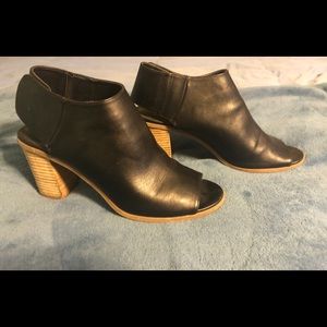 Peep Toe Black Booties